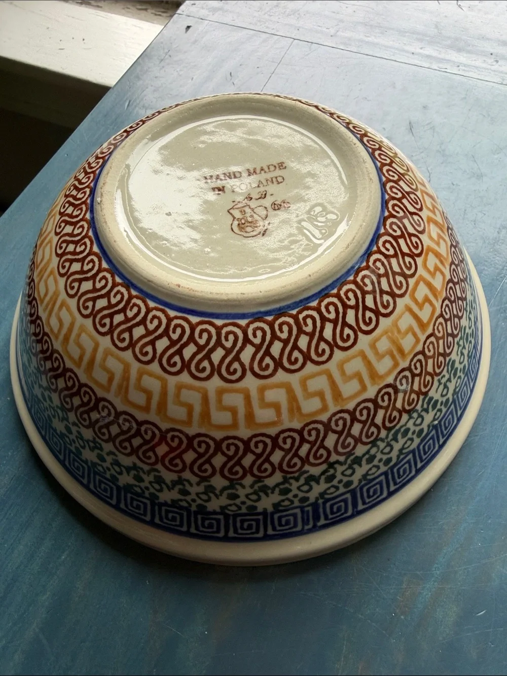 Blue Rose Pottery Bowl Athena Polish ceramic